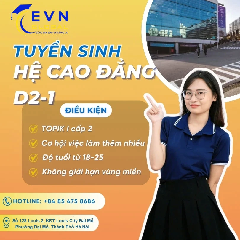 Du học chuyên ngành hệ Cao Đẳng Hàn Quốc - Visa D2.1