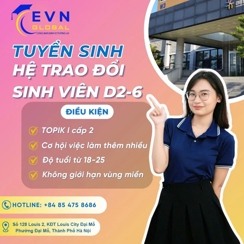Du học hệ trao đổi sinh viên - Visa D2-6